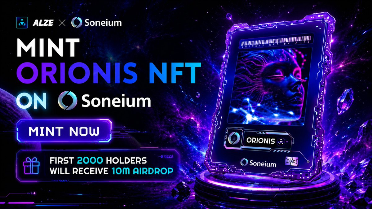 0xAlze's tweet photo. @soneium Score Season 12 is Live! 🔥 

Boost Your Score with "Orionis" NFT  🌠 

🌠Orionis: https://t.co/HKO8LOWNic

👉 Explore Season 12:  https://t.co/ltNx2DuWO0 https://t.co/dsoPjpqmpM