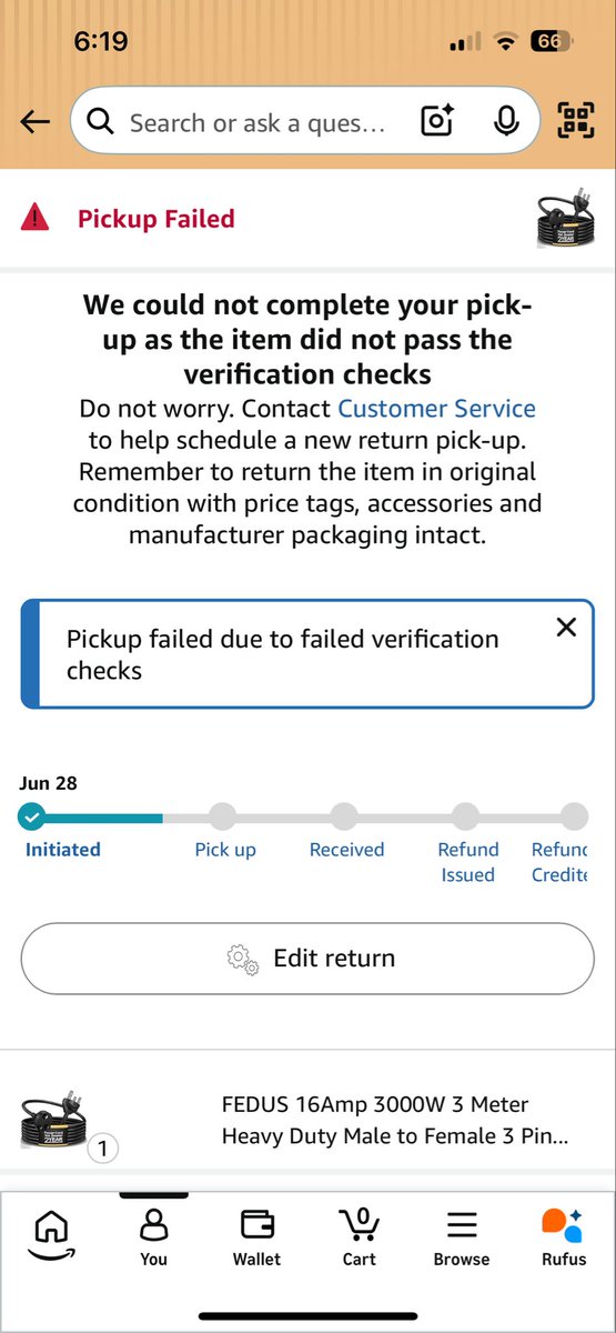vikram783's tweet photo. @amazonIN what pathetic customer returns system you have! My return pick up fails because no one comes to pick up the item. Then you say contact Customer Service. But then it loops back to the same pick up failed page! HOW IS SOMEONE SUPPOSED TO TALK TO ANY AGENT?! https://t.co/jTXuRO1HsP