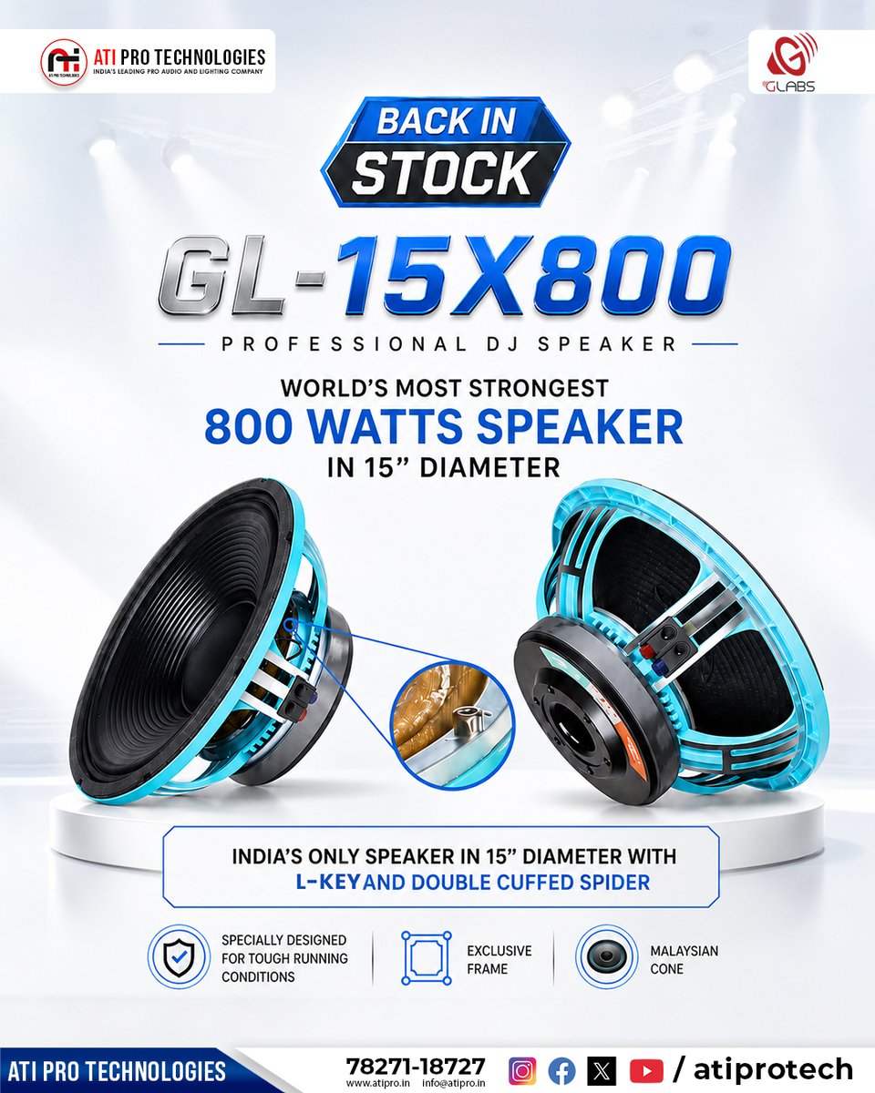 🚨 BACK IN STOCK! The GLABS GL-15X800 is available again! 🔊 800W