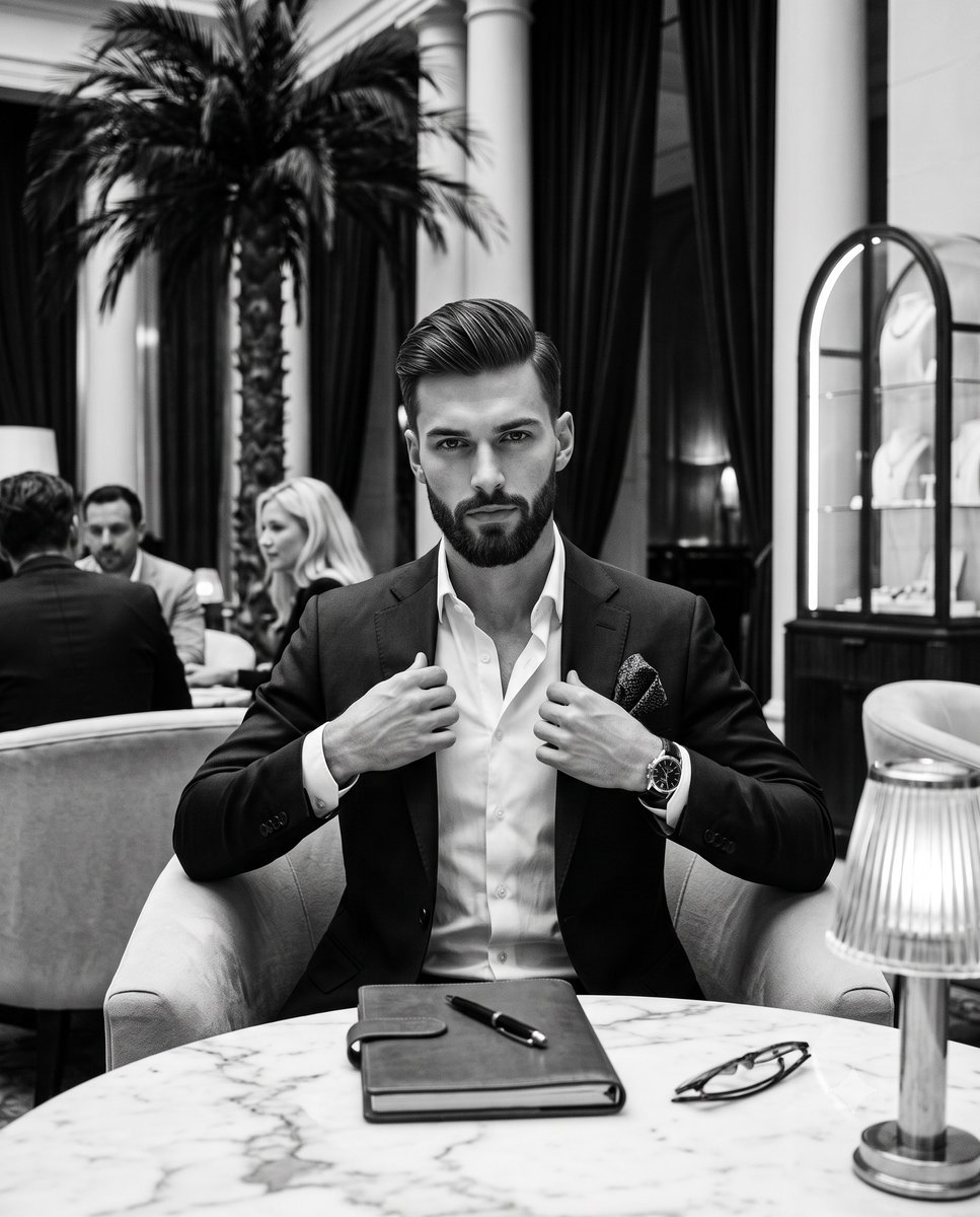 Monochrome Luxury Editorial Portrait