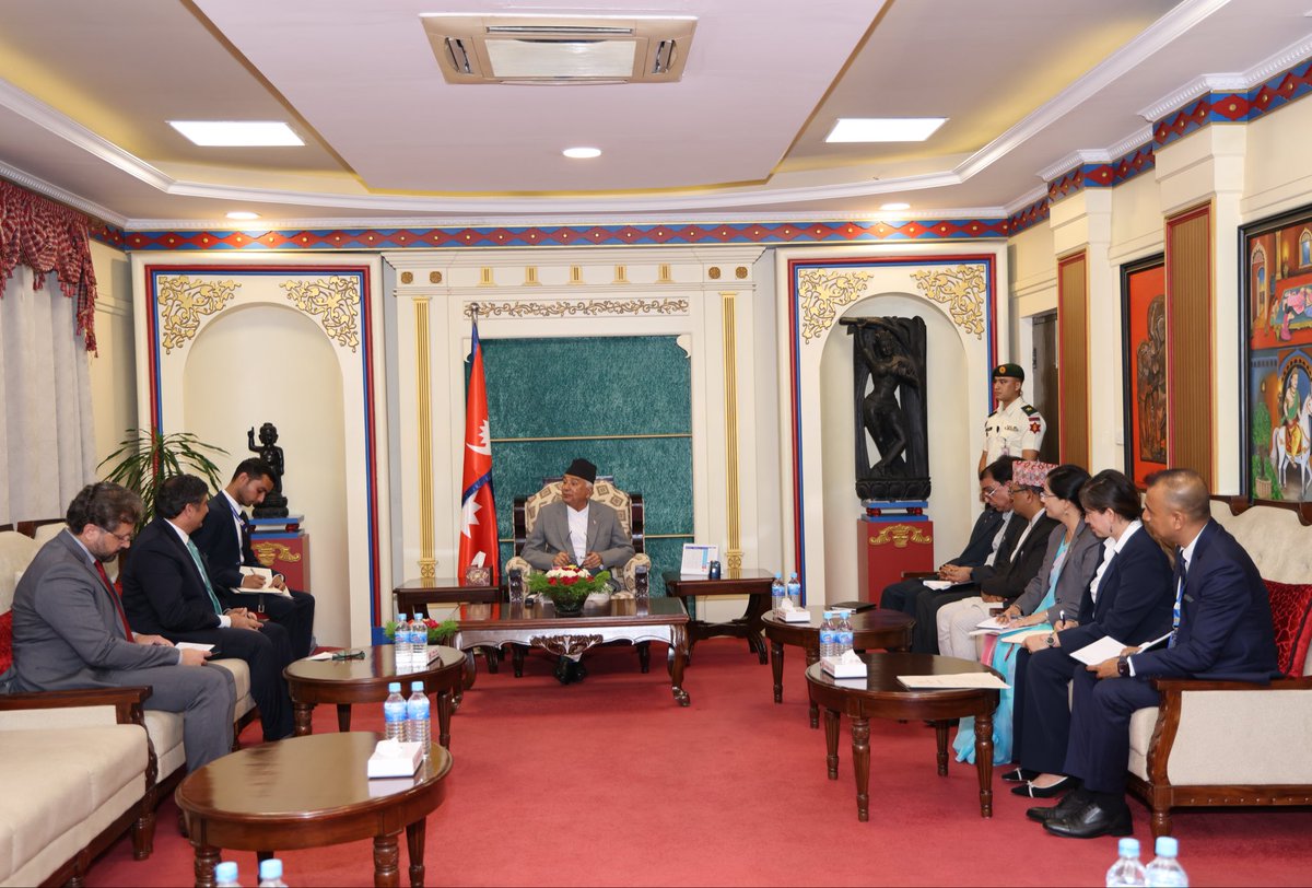 abrarhashmi88's tweet photo. Honoured to have paid farewell call on Rt. Hon. Ramchandra Paudel, President of Nepal. Expressed profound gratitude to the President for the gracious support extended by the Govt. and people of Nepal, making my tenure both deeply fulfilling,  memorable and pleasant. 

Rt. Hon President conveyed his satisfaction at the enduring fraternal relations between the two nations, rooted in shared culture, mutual trust, and time-honoured understanding and lauded my role in bringing dynamism in the bil engagement.

Conveyed warm wishes from the @PresOfPakistan for his continued good health, and to the fraternal people of Nepal. Rt. Hon President warmly reciprocated his best wishes for the leadership, and the people of Pakistan for continued peace and prosperity.
@ForeignOfficePk @MofaNepal