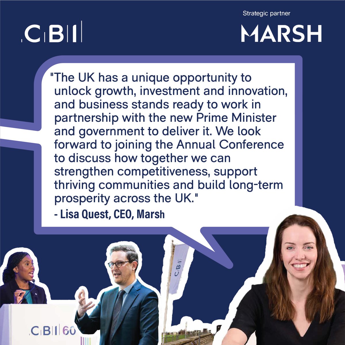 CBItweets's tweet photo. We're proud to be working with @HeathrowAirport  and @Marsh for #CBI26.

Hear from @RainNewtonSmith, Thomas Woldbye and Lisa Quest on why business and government must work together to drive growth.

🎟️ Super earlybird tickets on sale now: https://t.co/lL8jFFa3eB https://t.co/FeJFX9bQaj