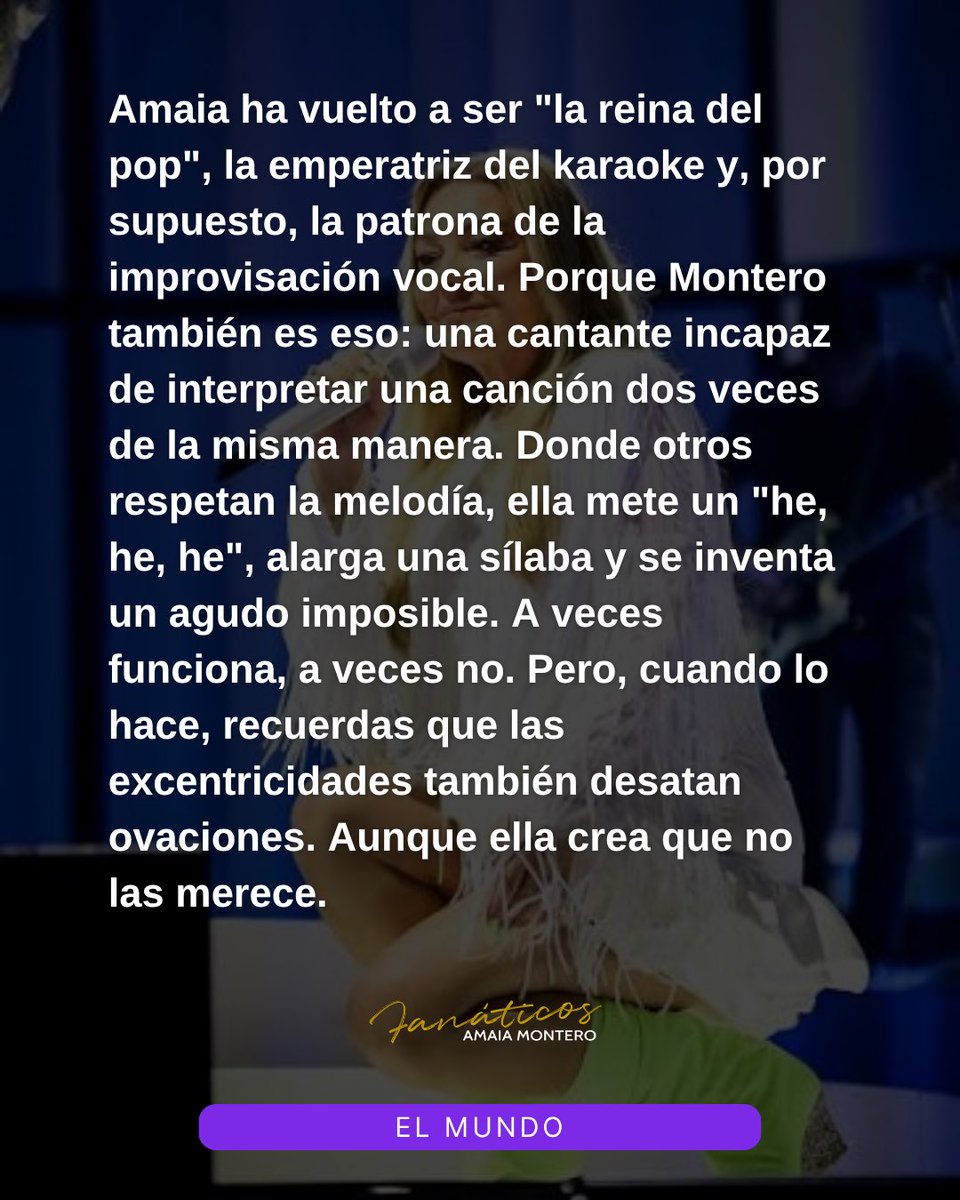 FanaticosAmaiaM's tweet photo. “El día en que Amaia Montero volvió a creer en Amaia Montero: crónica de una resurrección anunciada”

Nota completa 👉🏻 https://t.co/kK5N3ypumS https://t.co/f8B5d2dagK