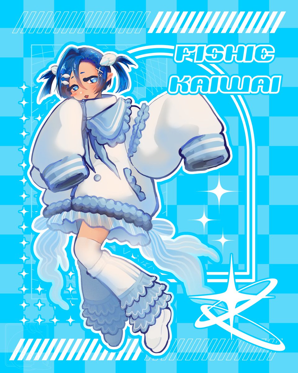 Oakaythen's tweet photo. FISHIE 🐟 KAIWAI ☁️#ADOPT

75 USD - Personal Use 
100 USD - Commercial Use (vtubing, etc.) 
150 USD - Commercial Use + Additional full reference for character will be drawn https://t.co/JElH0hLmPO
