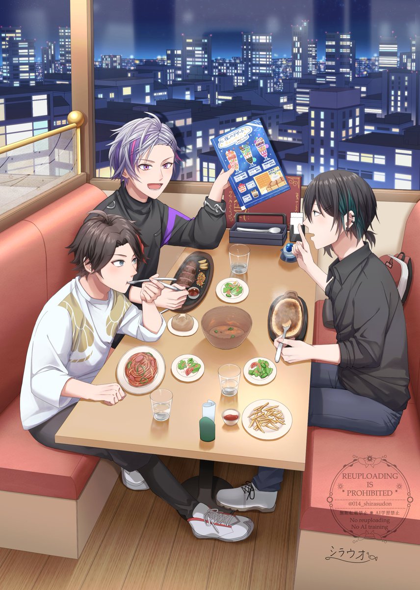 014_shirasudon's tweet photo. 昨年のにじそうさく10にて頒布の、飯屋ごはんアンソロジーに寄稿させていただいたイラストの再録です🍚沢山お手に取ってくださりありがとうございました！ https://t.co/WpHGXnkLWV