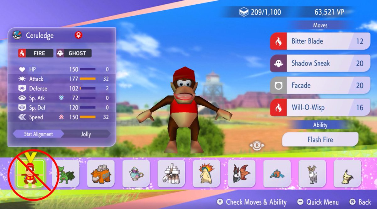 JTPokemonFacts's tweet photo. Pokemon Champions LEAK!

Diddy Kong from Donkey Kong 64 will NOT be coming to Pokemon Champions.

How will this news impact the metagame? https://t.co/kDT22SFGBq