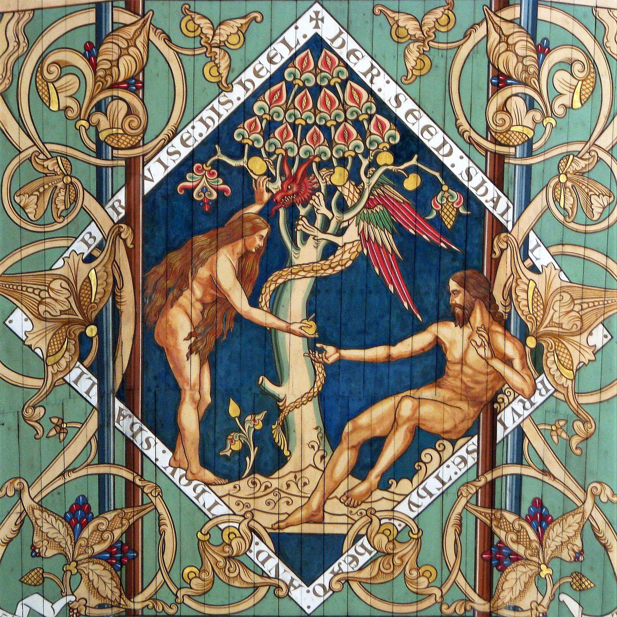 angelaramblings's tweet photo. St. Hildegard wrote an antiphon about Eve and Mary. Eve was a cloud in which the stars were darkened; Mary the dawn in which they were rekindled. What was struck down in a woman was raised up in a woman. 

“A woman instituted death (..)
The Serpent Has Suffocated in a Woman.” https://t.co/IpvsZ4oXau
