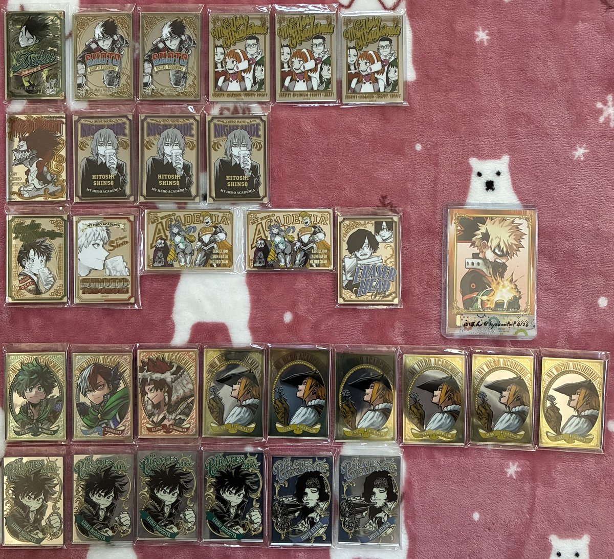 kyakomfmf0126's tweet photo. 【交換・譲渡】
僕のヒーローアカデミア ヒロアカ パブミラー風アクリルステッカーコレクション

譲:☆緑谷、☆轟、麗日・飯田・蛙吹・八百万、○切島、上鳴、○心操、☆相澤、ビッグ3

求:爆豪(写真② 上から優先度高)>定価+送料

☆は交換最優先、譲渡の場合は無印から同数引き取り (無印が全て→ https://t.co/BkaJWOCJd1