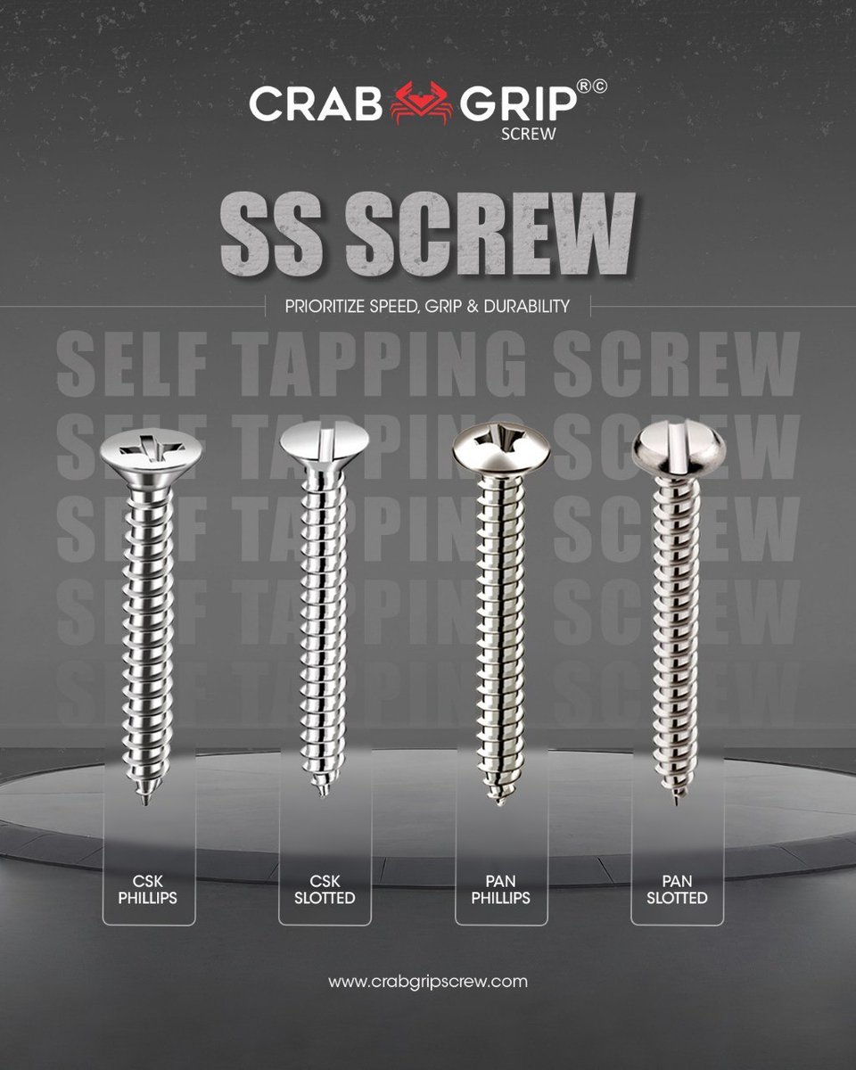 ibais_hardware's tweet photo. CRAB GRIP SCREW | Rajkot 🏢

Premium SS Self-Tapping Screws

👤 Customer Care: +91 99099 97000

💬 WhatsApp: https://t.co/Pg6ZFP42gX
.
#Rajkot #Hardware @crabgripscrew  #SSScrew #SelfTappingScrew #PremiumHardware #ArchitecturalHardware https://t.co/uwQrAhteYF