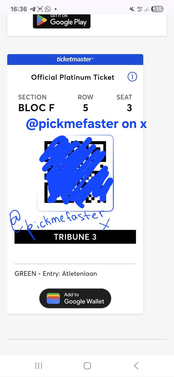 pickmefaster's tweet photo. #WTS bts brussels tickets
Block F, Row 5, Seat 3
pay pal g&amp;s✅️ 
Platinum 🥲🥲🥲
if u wanna my social, call, everything is ok, ticketmaster closed the transfer so ll give with my account 
300(bargaining is possible) https://t.co/H7iaSWivWk
