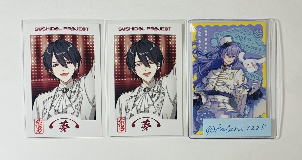 katari1225's tweet photo. にじさんじ エイプリルフール SUSHIDOL PROJECT 紫男 SHARI☆GETTERZ チェキ風カード 交換

譲:画像1
求:画像2(IDカードの方優先で求めてます)

郵送にて交換希望です、
お気軽にお声掛けください🙇‍♀️ https://t.co/UKTDJpjJwx