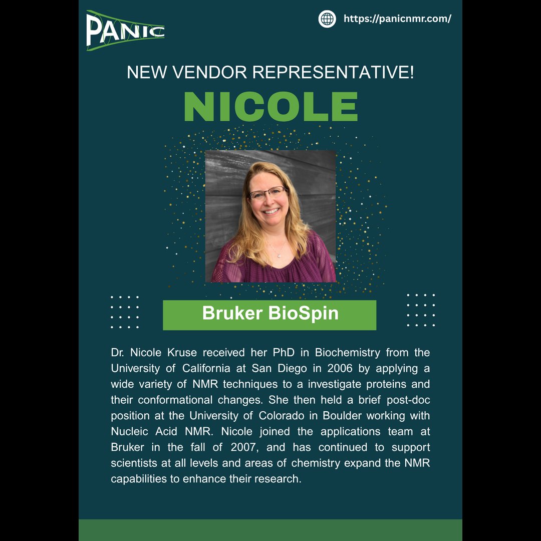 panicnmr's tweet photo. Please join us in welcoming Dr. Nicole Kruse from @bruker as the newest Vendor Representative on the @panicnmr  Scientific Organizing Committee!
We're excited to have Nicole and look forward to her contributions to #PANICNMR2027!
#NMRchat https://t.co/SJvCwFZedD