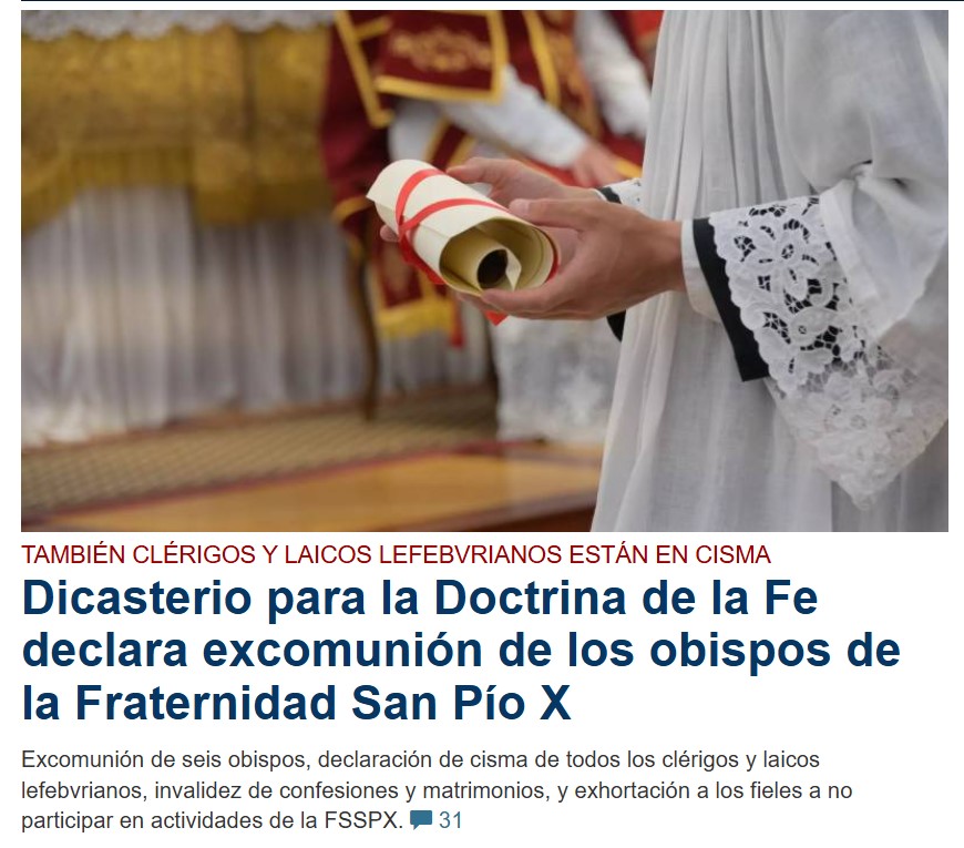 ObispoMunilla's tweet photo. Una asociación que pretende procurarse obispos a su medida y para sí misma, al margen del mandato del sucesor de Pedro, se sitúa objetivamente fuera de la comunión eclesial...
Es como si una rama pretendiese injertarse a sí misma, prescindiendo del tronco del que recibe la savia.

(Espero hablar de ello mañana en mi programa podcast de Sexto Continente)

#FSSPX #Cisma #Excomunión