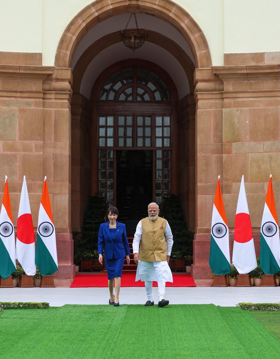 narendramodi's tweet photo. Prime Minister Takaichi and I believe that technology partnership will become the strongest pillar of our cooperation. To realise this vision, we have today issued a Joint Statement in the field of AI. Several leading institutions of India’s AI ecosystem have also signed agreements with their Japanese partners today. We also discussed linkages in energy, people-to-people ties and cooperation in education.