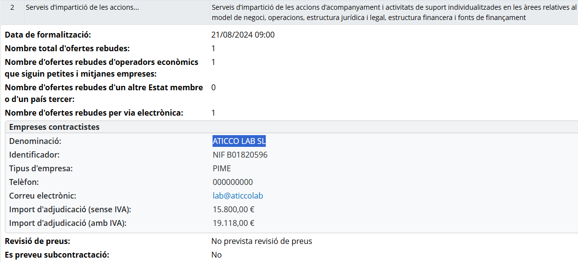 josep_moragas's tweet photo. Per cert, com alguns apunteu aquesta empresa (Aticco) ha rebut:

- 27.500€ del govern de Catalunya en contractes menors per "Serveis d'assessorament"
- 97.700€ de l'Ajuntament de Barcelona per "serveis d'execució i dinamització" a través de BCN Activa, amb diverses pròrrogues https://t.co/Tb7MfwSzps