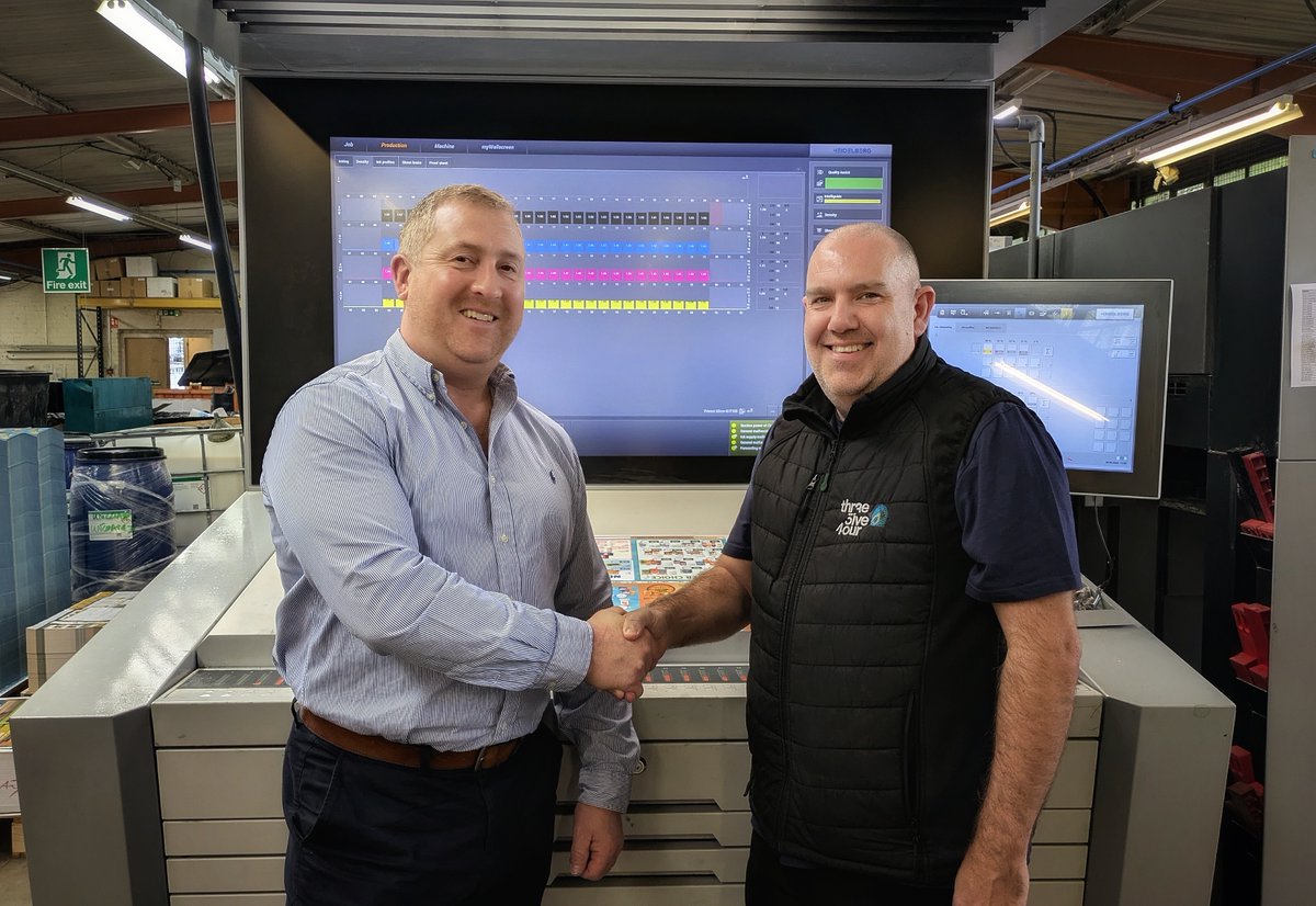 HeidelbergUK's tweet photo. 🚀 Big step forward for @ThreeFiveFour! With the installation of a HEIDELBERG Speedmaster CX 102-5+L, the Essex-based commercial print specialist has doubled its production capacity, boosting efficiency and performance. https://t.co/oNVLZbJl0F
#SpeedmasterCX102 #HEIDELBERG https://t.co/z7lkcJO48h