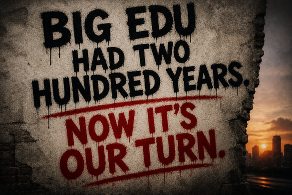 classquake's tweet photo. Big Edu has had its fun. Now it's our turn. Classquake invites you to reclaim what you know. It's not just about what you teach; it's about who you teach with. The classrooms that matter are the ones in our neighborhoods. Join the rebellion. https://t.co/C3Vj7fWnz7