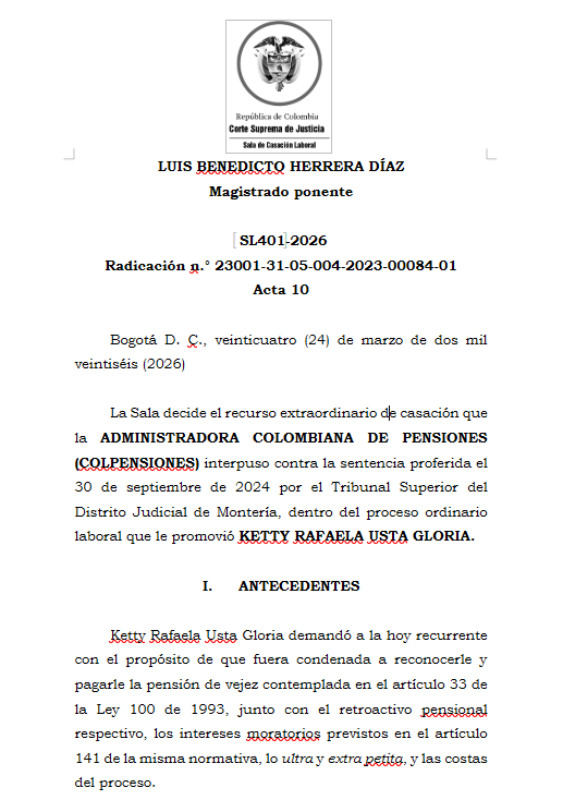 articulo20's tweet photo. SENTENCIA RECOMENDADA 🗣 

#Laboral

Excepciones que excluyen intereses moratorios: decisiones fundadas en norma, cambios jurisprudenciales imprevisibles y conflictos entre beneficiarios
 
SENT: SL401-2026 | RAD: 23001-31-05-004-2023-00084-01 https://t.co/KRK22xj7Y5