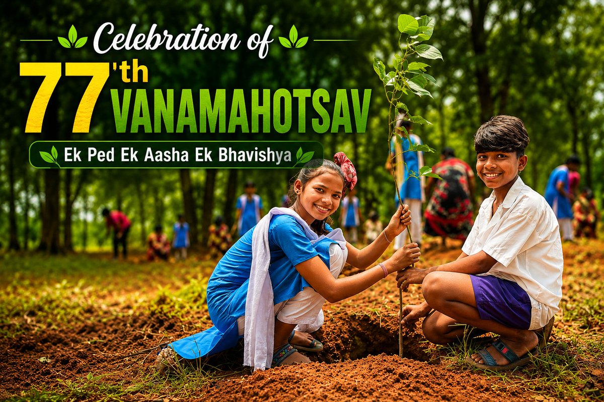 DFO_Bamra's tweet photo. Celebration of 77th Vanamahotsav at Parimunda-Niktimal PRF of Bamra Range of Bamra Wildlife Division  by DFO Bamra WL Division,ACF Bamra, Block Chairman ,Range Officer,Range staff,School Children and local public  on Dt. 02/07/2026.
@PCCFWL_Odisha @pccfodisha @SambalpurRccf https://t.co/9ct0mGQoMS