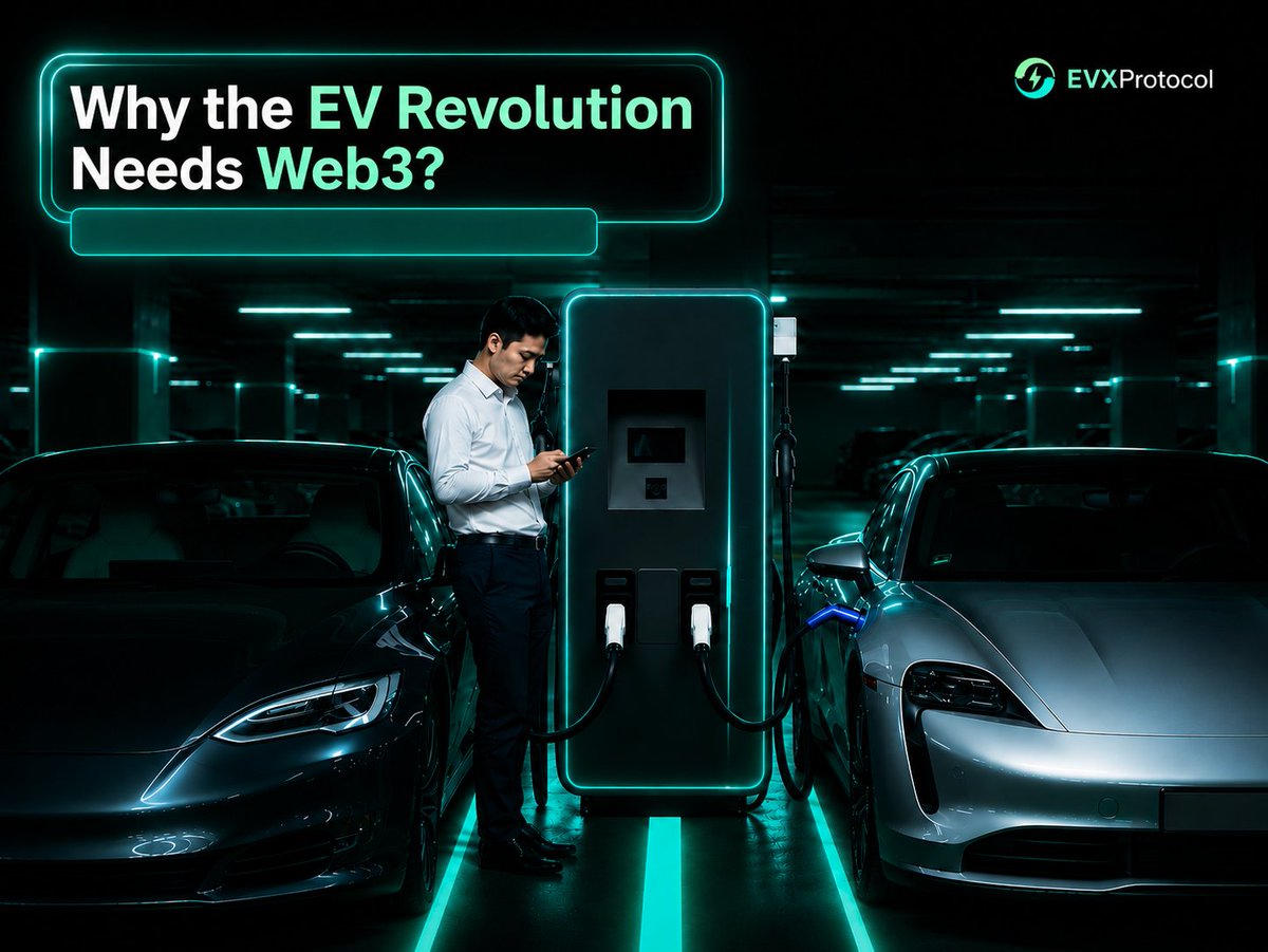 EVXDepin's tweet photo. EV adoption is accelerating, but charging infrastructure remains expensive, centralized, and slow to scale. Web3 will change the model.
🌐Community-owned charging networks
🚗Monetized idle EVs
🔋Incentivized infrastructure growth
#EVXProtocol #DePIN #EV https://t.co/FmvY35OrC0