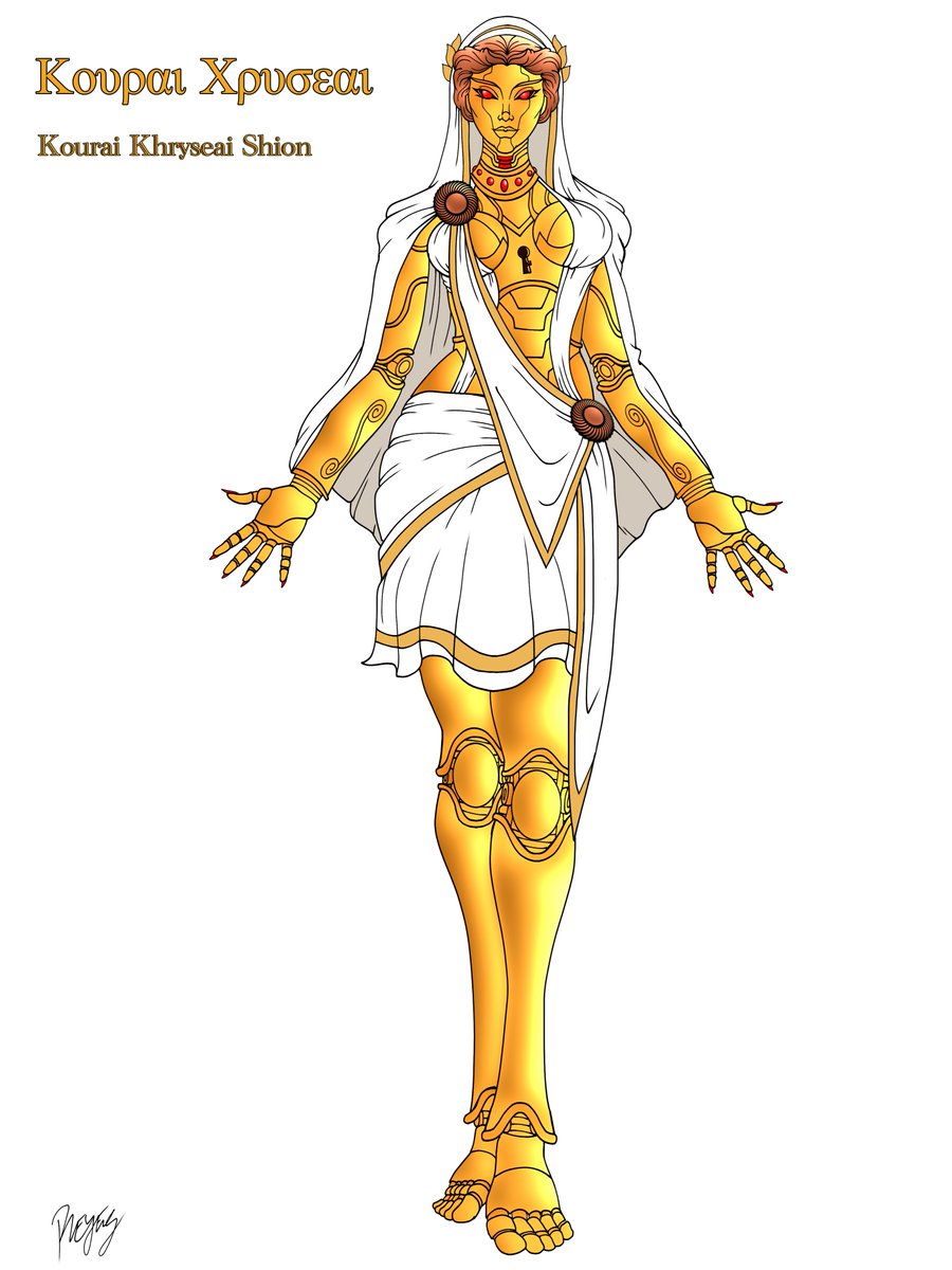 GabeReyesOFC's tweet photo. I return to Olympus with Kourai Khryseai #Shion for my Greek Mythology AU

A golden automaton who gained consciousness and rebelled against the olympians https://t.co/ytqdtZUMSH