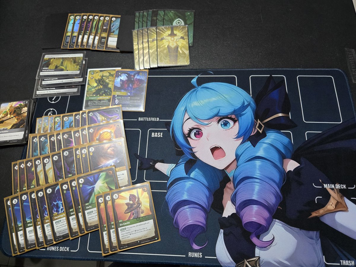 jaggiTCG's tweet photo. Riftbound Nexus Nights
Aqua Cavite
7/2
Azir 1st (15 players)

r1 khazix ⭕❌️⭕
r2 leb ⭕⭕
r3 azir ⭕⭕
r4 ahri ⭕⭕

someone said I was the 4th pyke in locals so I swapped to azir last minute using the squirtle list. playmat buff!! 

super close and fun games especially finals https://t.co/98JMhE2SBG