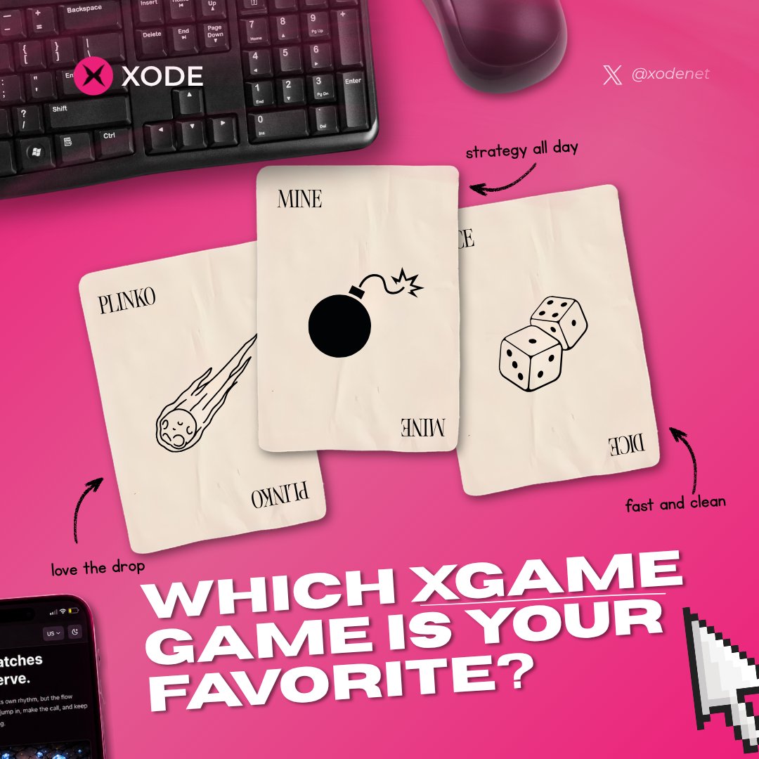 XodeNet's tweet photo. Alright, after 3 weeks — which XGame game is your favorite? 🗳️
🔴 Mine — strategy all day
🔵 Plinko — love the drop
🟡 Dice — fast and clean
Comment your pick 👇 and tell us why.
$GEM is on @BitMartExchange if you haven't played yet → https://t.co/titgYWpOzg
#GEM #XGame #CommunityPoll #CryptoGaming #XodeBlockchain
