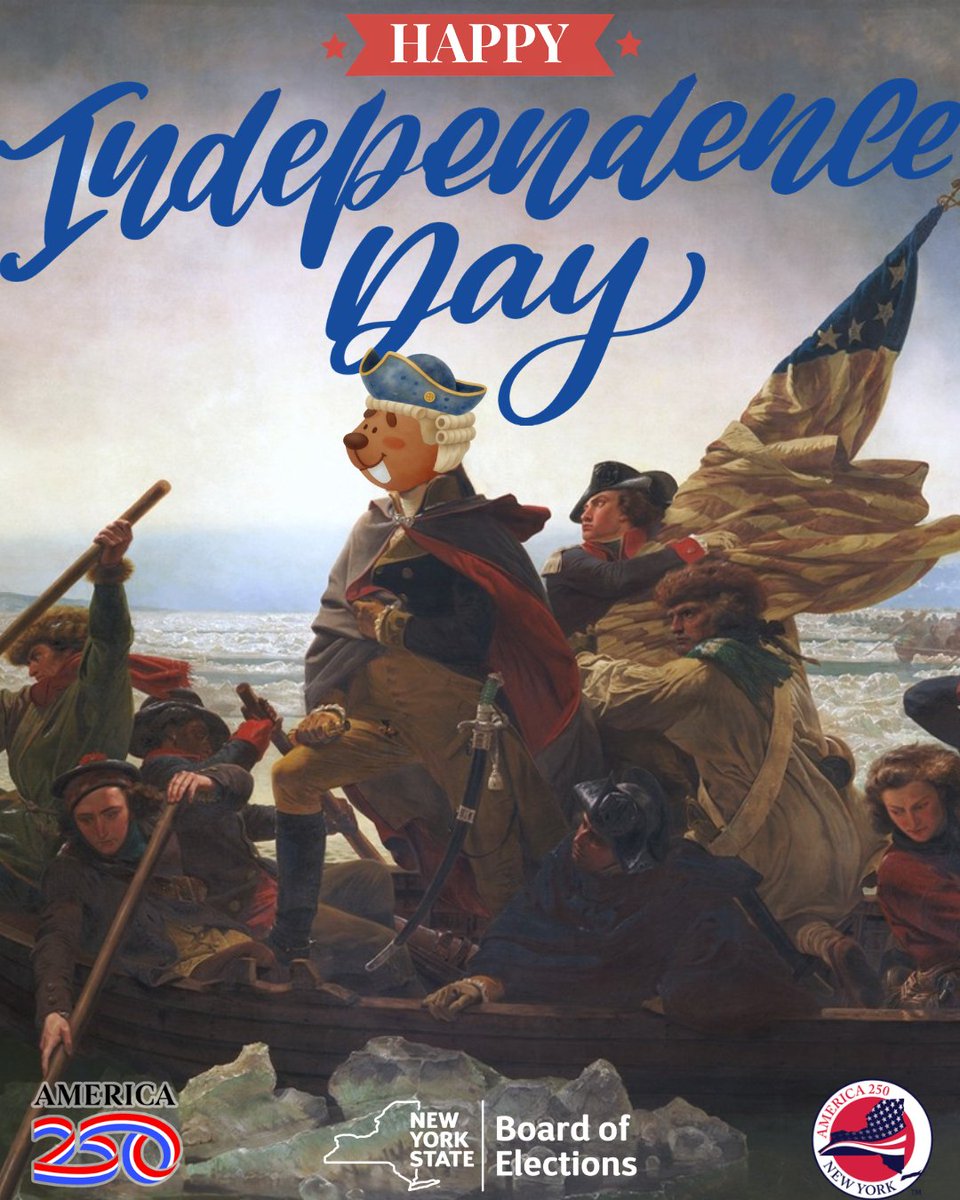 NYSBOE's tweet photo. For 250 years, America has been the strongest symbol of representative democracy in the world. Looking for the best way to celebrate this incredible milestone today? Make sure you’re registered to vote!! Learn more here: https://t.co/wj7uSpcz2F. #America250 #TrustedInfo2026 https://t.co/VPgrEHb0Un
