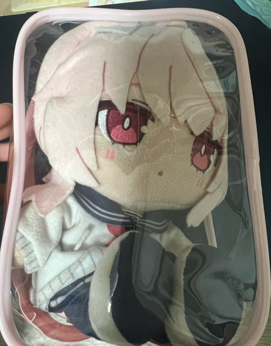Natsu_yutori225's tweet photo. 【ファスぬいの購入を検討されてる皆様】

100均で300円で販売されている（？）縦サイズ17cmのぬいぐるみポーチを買うとこのようにギチギチぬいになってしまうのでお気をつけて！！！17cm以上を買うべし！！

おお https://t.co/fidYgo1vIz