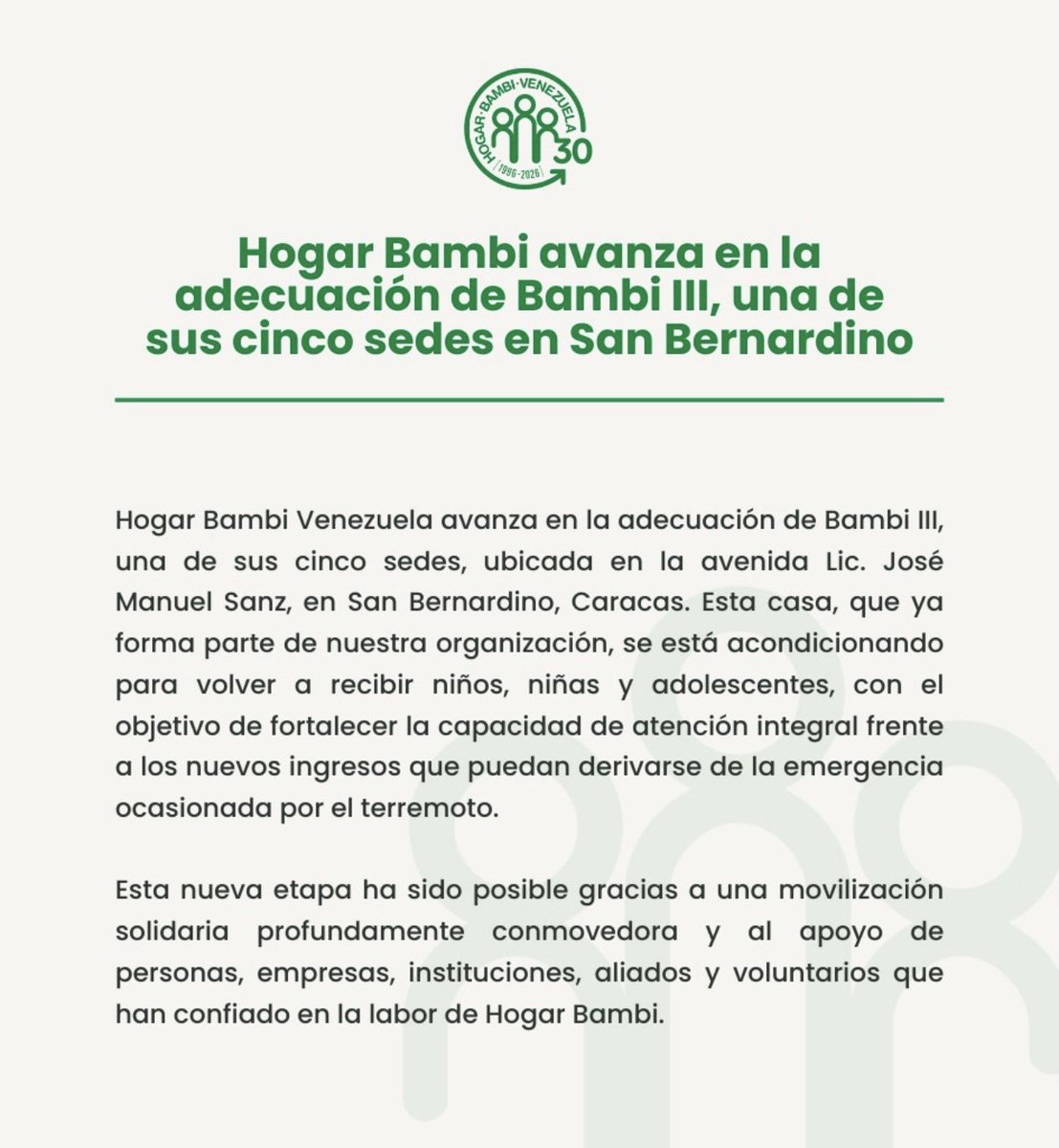 CATERINAV's tweet photo. #2Jul Hogares Bambi avanza en la adecuación de Bambi III.

LOS NIÑOS SON LOS MÁS VULNERABLES!

Gracias🙏🏻🇻🇪 https://t.co/YwQVbzF0af