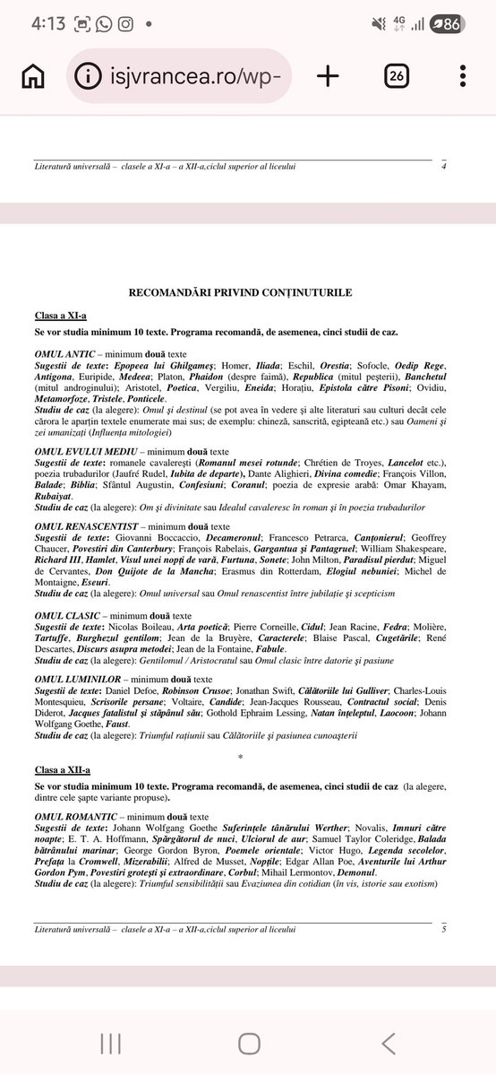 luobingpup's tweet photo. Here is the list of readings for 11th and 12th grade you bum ass losers. FOR PUBLIC schools. (Mind profs would also add supplementary mandatory readings over the course of summer). Because we study both Romanian Literature AND universal literature https://t.co/YZMSzsTiFF