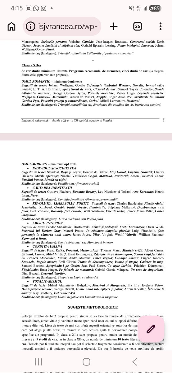 luobingpup's tweet photo. Here is the list of readings for 11th and 12th grade you bum ass losers. FOR PUBLIC schools. (Mind profs would also add supplementary mandatory readings over the course of summer). Because we study both Romanian Literature AND universal literature https://t.co/YZMSzsTiFF