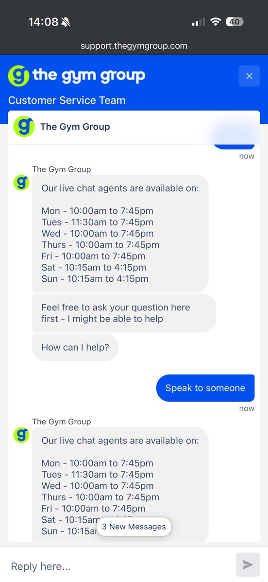 fluvialheather's tweet photo. @TheGymGroup sort your customer service out. Been charged extra for my membership. Can’t get through on live chat, created a support ticket - AI response. Now on hold on the phone. Such a waste of time - I am considering cancelling my membership due to this. https://t.co/N2Gcnb5P1E