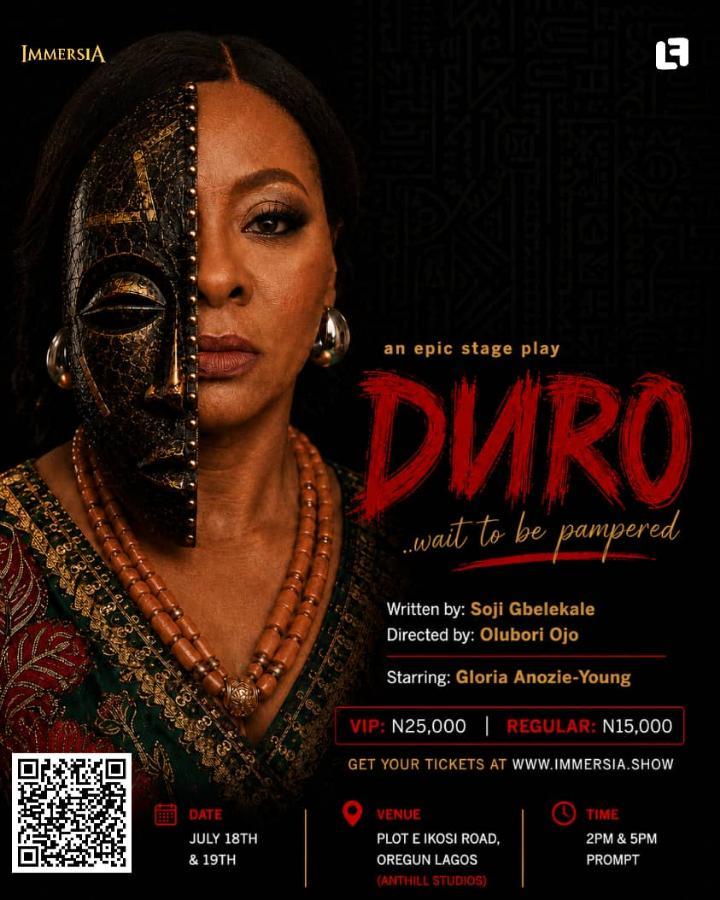 NaijaTheatre's tweet photo. 🎭 Experience the magic of Yoruba mythology this July!
DURO! is showing in Lagos with a captivating story of love, destiny, and motherhood.
📍 Immersia Anthill Studio, Oregun, Lagos
📅 July 18–19, 2026
Tickets available:
https://t.co/oGT6EO2sr0
#StagePlay #TheatreInLagos https://t.co/NemyhcmkTW