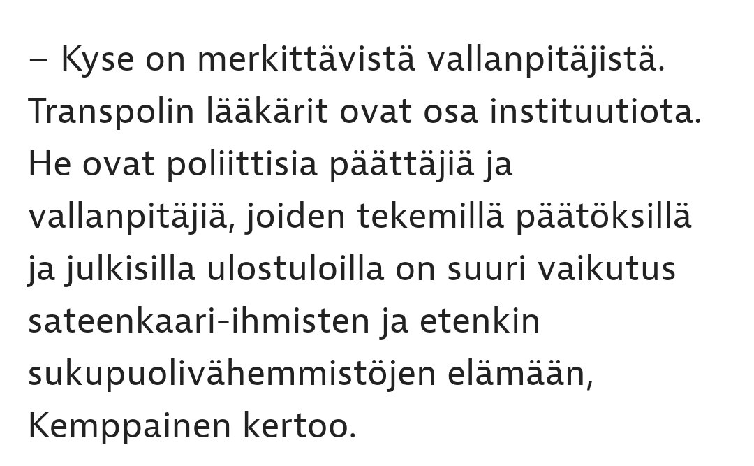 ikoneja's tweet photo. @TereSammallahti "Transpolin lääkärit ovat poliittisia päättäjiä ja vallanpitäjiä". Eli transpolin lääkärit ovat Priden johdolle poliittisia vastustajia. https://t.co/CM9HPa19d7