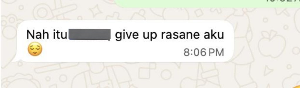 fleuviie's tweet photo. siapa sangka ini chat dari kaprodi 😔🖐️ https://t.co/qkkVefcGiw