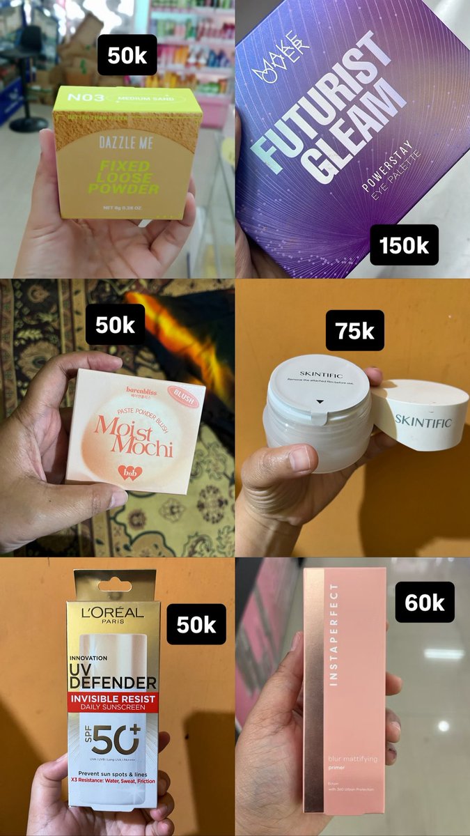 DestySaras008's tweet photo. PL kondisi masih baru semua , exp masih lama , dijual karena mau bersih2 lemari aja sayang kalau ga kepake , bisa co di oyen , yg mau tanya2 bisa langsung dm aja , cod jogja area yaa ..
#preloved #makeup #makeuppreloved #jogja #wts https://t.co/3o37DWW830