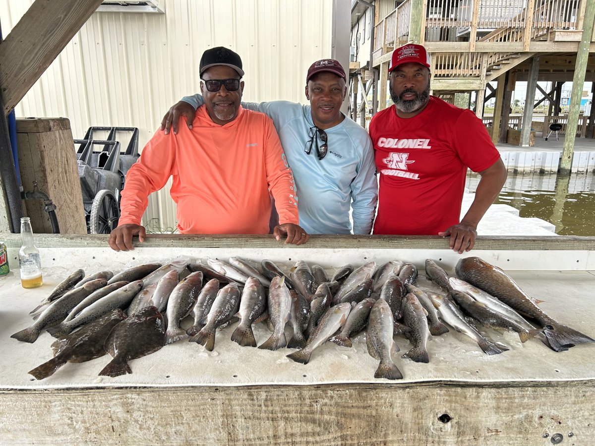 calvinmackie's tweet photo. Good day on the water in Cocodrie, LA with good friends, Leonard and Kevin!! Fought a monster bull red and specs were poppin!! https://t.co/zY4qZk51CZ