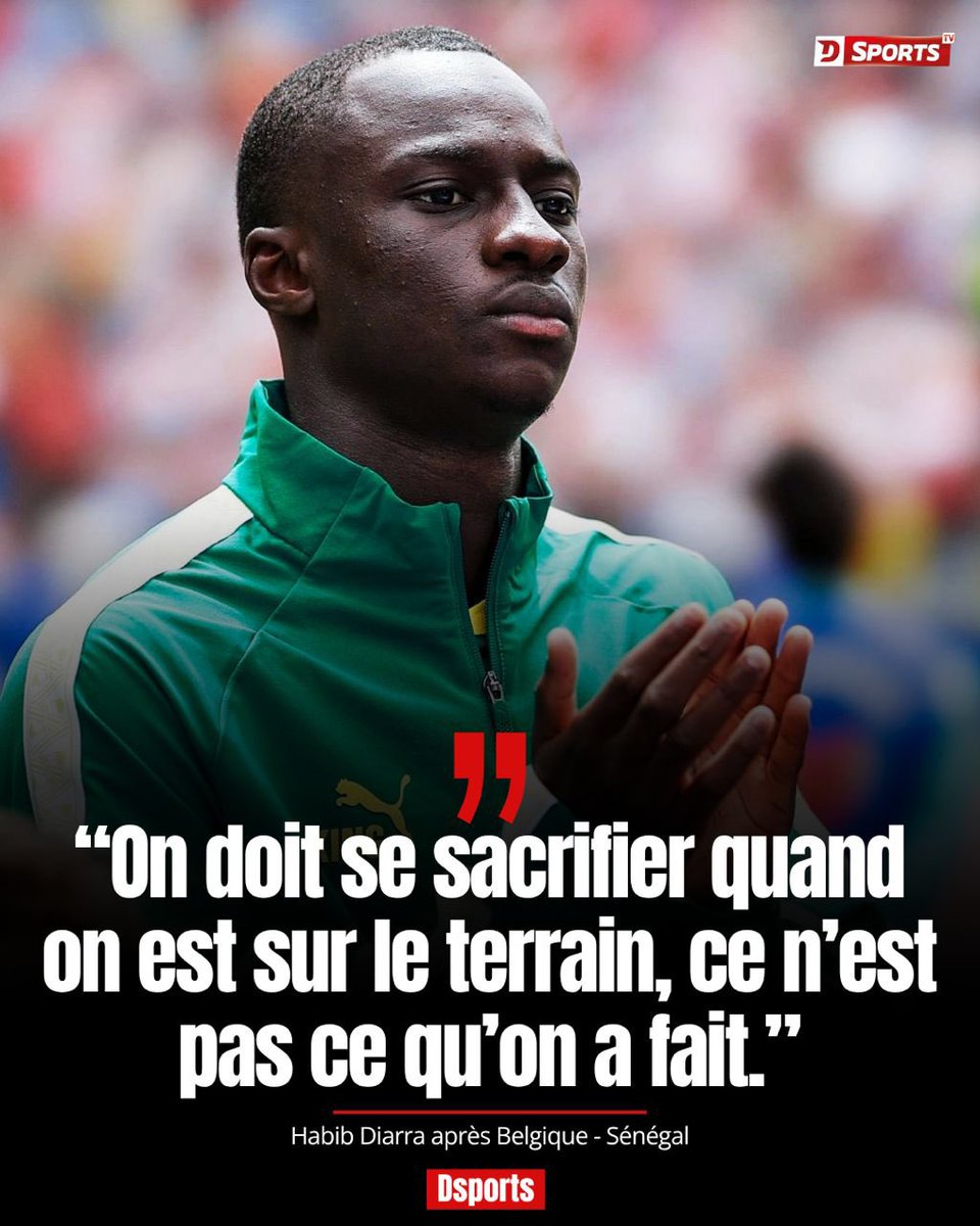 Dsports1_sn's tweet photo. 🎙️🇸🇳 Habib Diarra enfonce le clou après l'élimination !

 Le jeune milieu des Lions pointe sans filtre un déficit d'engagement et d'état d'esprit collectif lors du naufrage face à la Belgique.

👉 https://t.co/vjVfAmmzkw https://t.co/t04776Xpiz