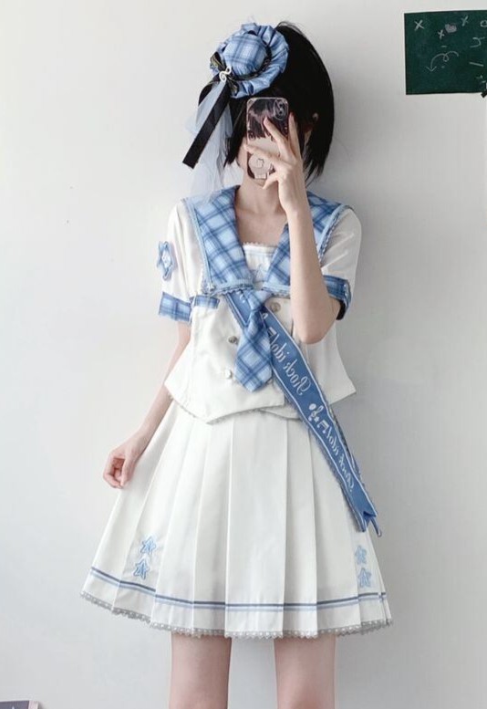 アイドル衣装 セーラー ハンドメイド アイテムの詳細はこちらです❣ きらめきスターチェックアイドル