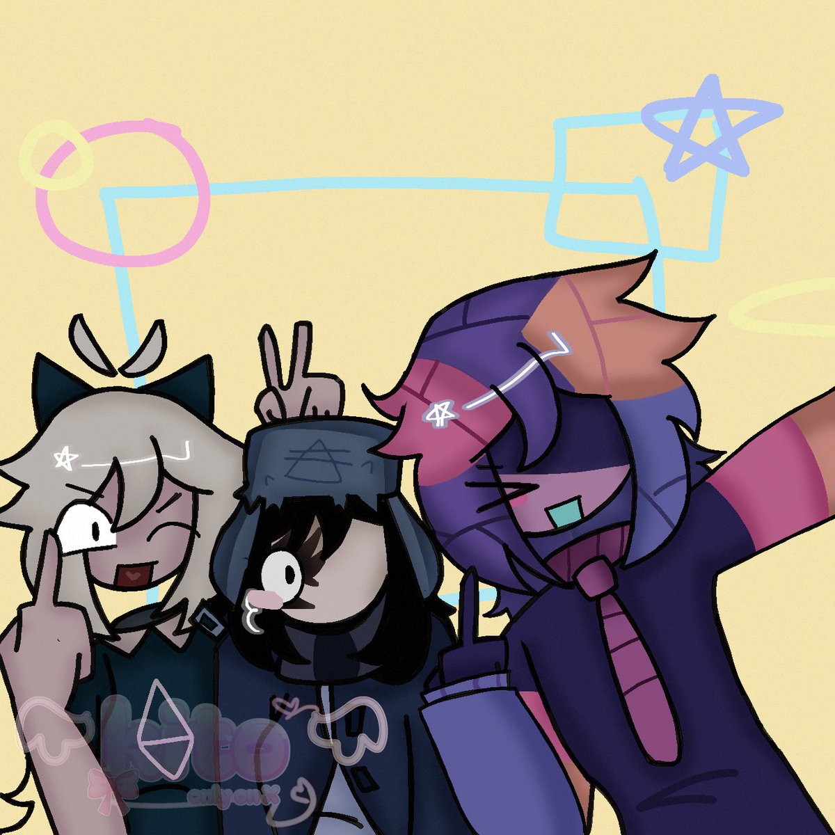 kitocutie45's tweet photo. what a photo✨💕

(Katie, aiden, and agetha!)

#fpe #fpeart https://t.co/VfKaRZadZn