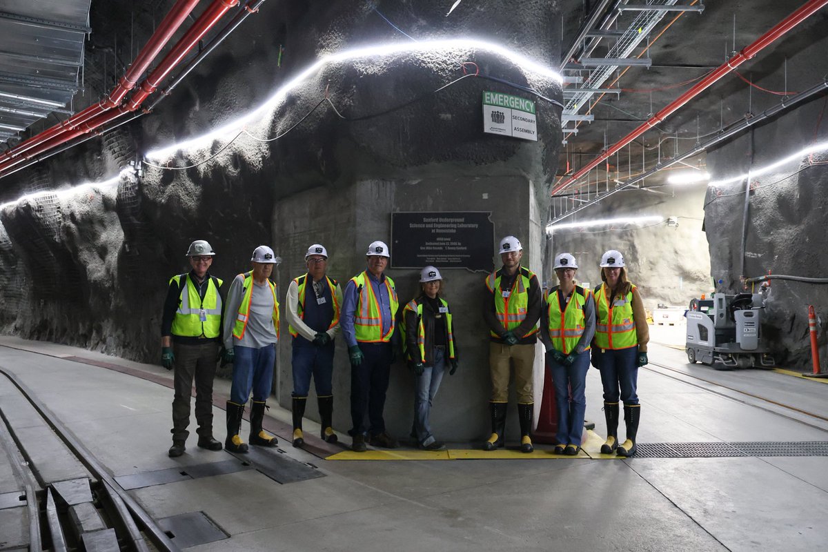GovLarryRhoden's tweet photo. Folks from around the world come to South Dakota because of the cutting-edge research taking place at the Sanford Underground Research Facility — which used to be a gold mine! I had the opportunity to tour the facility to see the latest updates and learn more about the world-class research taking place nearly a mile underground.
