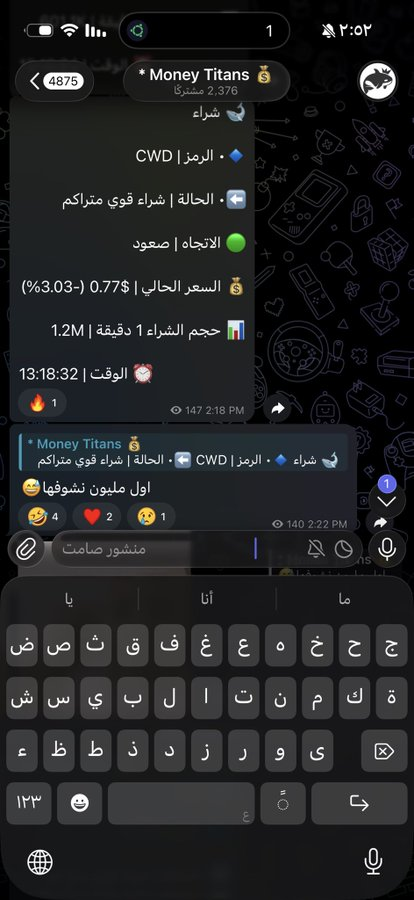 iammickeygold's tweet photo. #السوق_الأمريكي 

$CWD

السوق  يمر ب ضعف سيوله

والحركه ضعيفه لاكن دايما السيوله هي المفتاح الرئيسي ل كل سهم يتحرك م فيه اي شي صعب بالموضوع

الا انت تتعب وتراقب وتركز فقط
كل م اشتغلت مع الاسهم الي سيولتها قويه

قلت المخاطره ب صفقتك

السهم الوحيد الي دخل فيه فوليوم قوي من بدايه https://t.co/4YMJeLwiNm