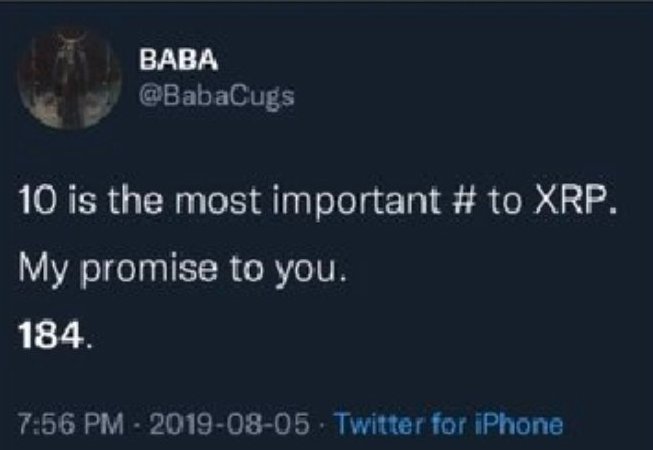 Cryptof3En's tweet photo. 10 is the most important # to XRP
184 = 922 https://t.co/21emfwpgG9
