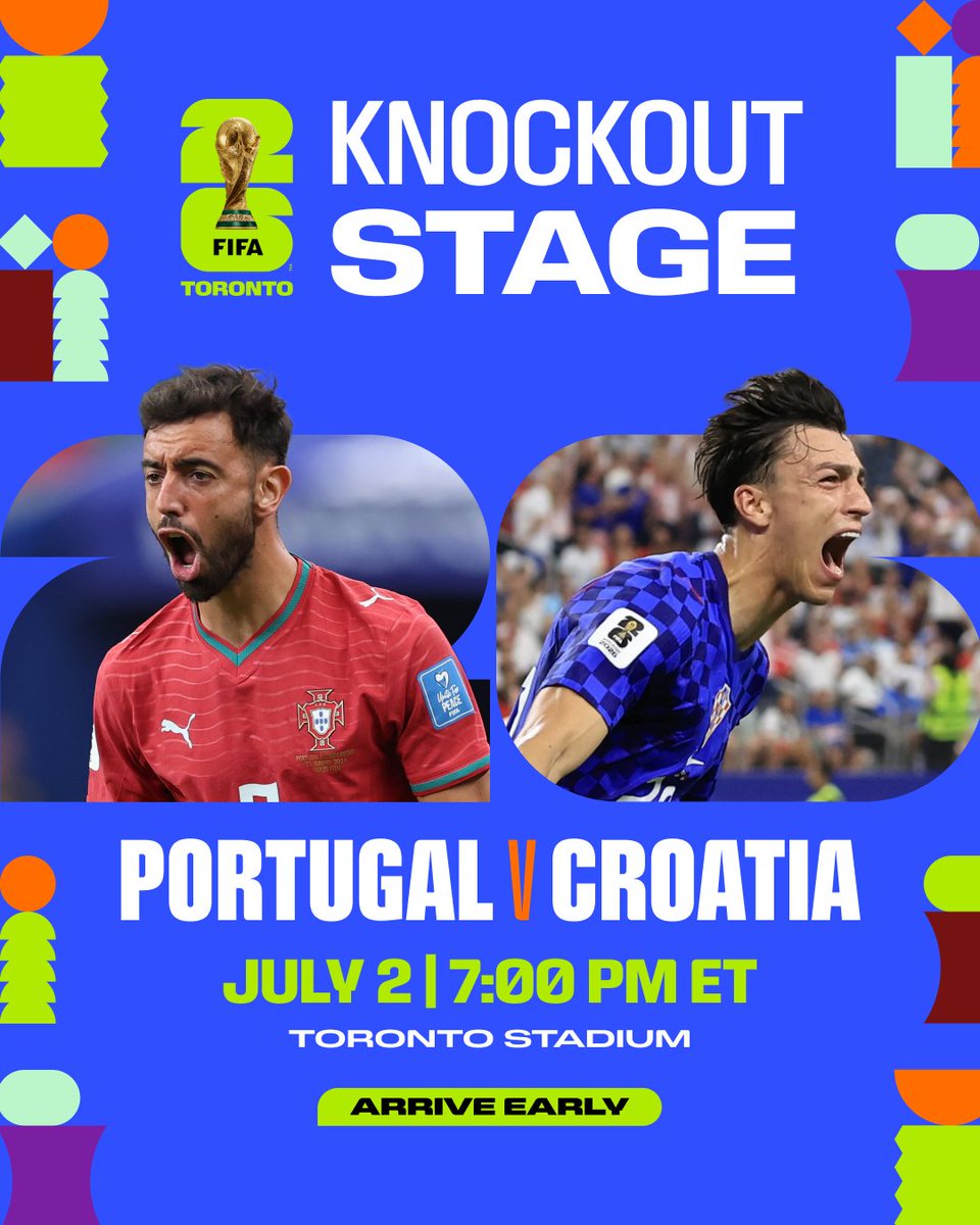 FWC26Toronto's tweet photo. Portugal v Croatia 🍿👀 Don’t miss #FIFAWorldCup action in Toronto! 

Portugal v Croatie🍿👀 Ne ratez pas les matches de la #FIFAWorldCup matches à Toronto! https://t.co/cu9iuNZ6yu