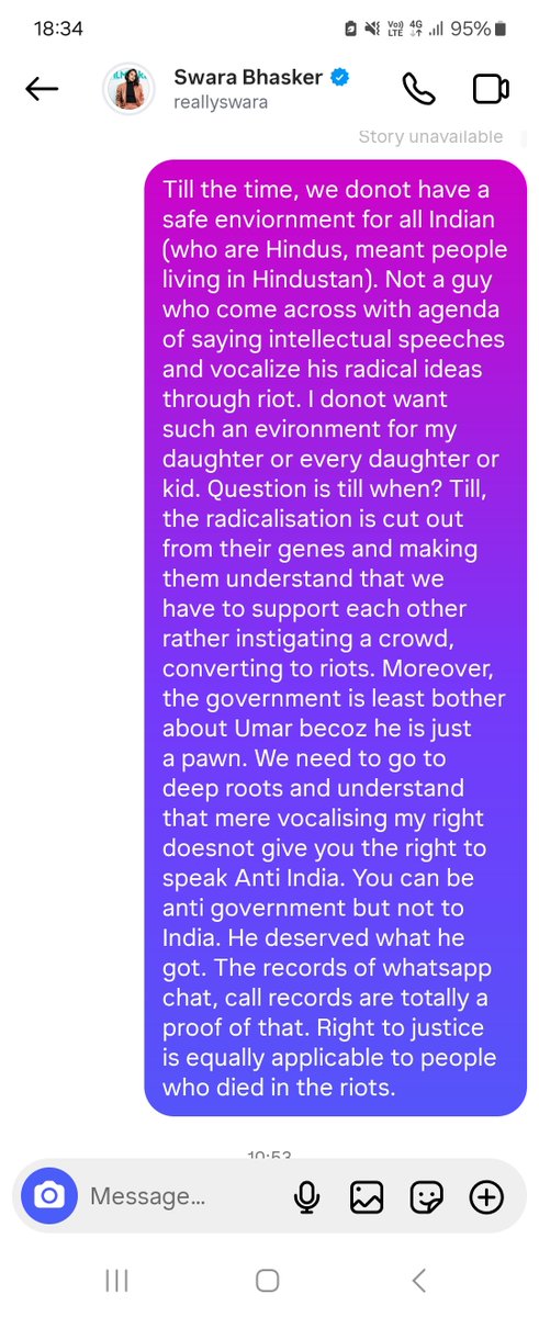 dalpi86's tweet photo. @ReallySwara. Interesting how some people demand dialogue and freedom of expression until some1 disagrees with them.Instead of addressing arguments, I was labelled a "Sanghi", accused of hating Muslims, told I was a product of "WhatsApp University" and then blocked.
Shame https://t.co/XBdgKKhVQT