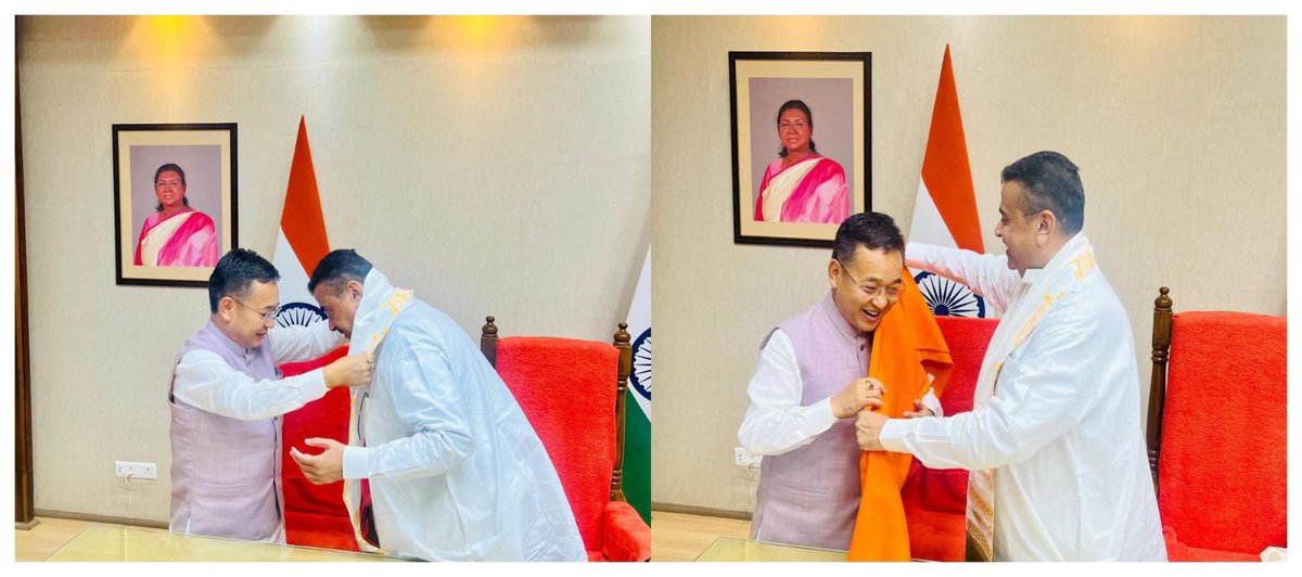 SuvenduWB's tweet photo. Delighted to host the Hon'ble Chief Minister of Sikkim; Shri Prem Singh Tamang Ji, at Nabanna today.
It was a pleasure to exchange warm greetings and discuss matters of mutual interest between our two States. Sikkim and West Bengal share deep historical, cultural and People-to-People ties. We are committed to strengthening this bond for the progress and prosperity of our People in the days ahead.
@PSTamangGolay