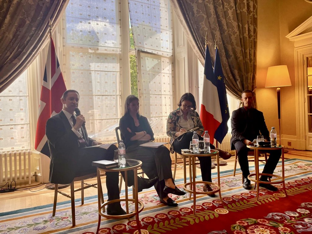 AmbDuchene's tweet photo. .@FranceintheUK organized a seminar on nuclear deterrence, marking the 1st anniversary of the Northwood Declaration. Many thanks to French &amp; British think tanks @RUSI_org, @IFRI_, the @ConGeostrategy &amp; @FRS_org for their cooperation in this strategic-thinking exercise. https://t.co/1RTcMVccjB