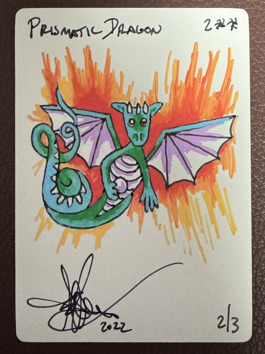 チビ・ドラゴン スケッチアート MTG Amy Weber Prismatic Dragon ブランクカードスケッチ Amy Weber先生が過去にeBay