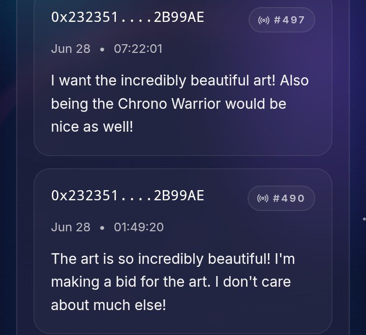 Emijex's tweet photo. Not everyone is playing @CosmicSignature for the same reason. 

Some are chasing the final ETH prize.

Some are building their CST stack.

And some have their eyes on something completely different...

The NFTs. 🎨✨

A unique form off art valued by those who understand true art 

From the  Gesture Chat it says it all.

That's what makes Cosmic Signature unique.

Every player brings a different goal, a different strategy, and a different reason to stay in the game.

Whether you're here for the rewards, the competition, or to collect unique pieces of Cosmic Signature history, there's a place for your playstyle.

What's your reason for playing?

https://t.co/wRj03mIn7c